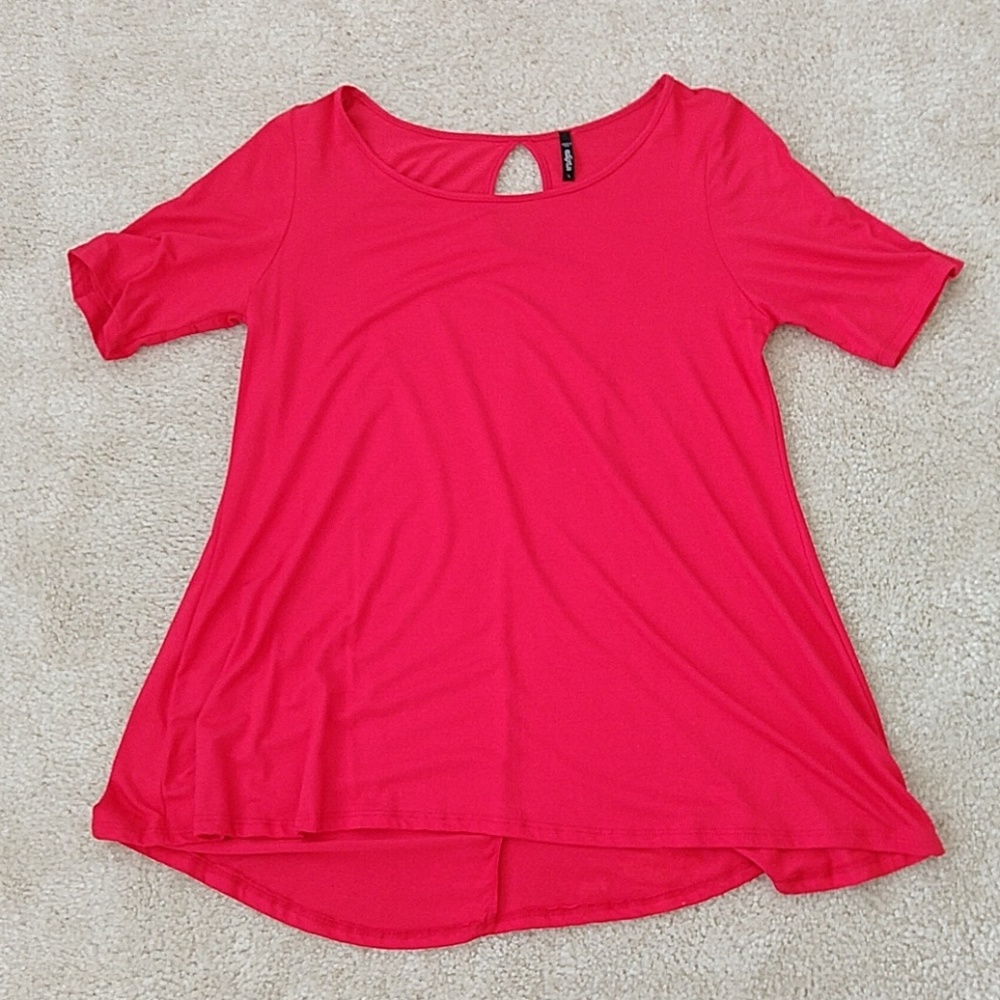 Red blouse with flared bottom